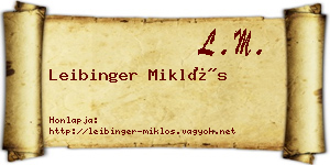 Leibinger Miklós névjegykártya